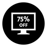 Computer Monitor icon on a round button - DimSeries N124