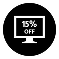 Computer Monitor icon on a round button - DimSeries N130