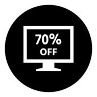 Computer Monitor icon on a round button - DimSeries N135
