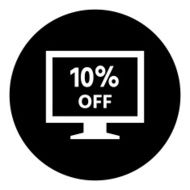 Computer Monitor icon on a round button - DimSeries N141