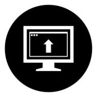 Computer Monitor icon on a round button - DimSeries N142