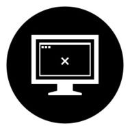 Computer Monitor icon on a round button - DimSeries N147