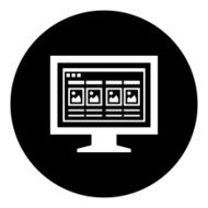 Computer Monitor icon on a round button - DimSeries N150