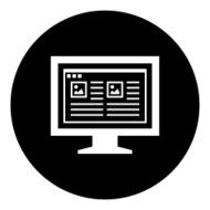Computer Monitor icon on a round button - DimSeries N153