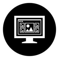 Computer Monitor icon on a round button - DimSeries N155