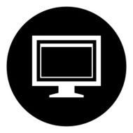 Computer Monitor icon on a round button - DimSeries N164