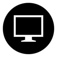 Computer Monitor icon on a round button - DimSeries N165