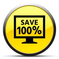Computer Monitor icon on a round button - CurveSeries N81