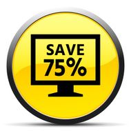 Computer Monitor icon on a round button - CurveSeries N86