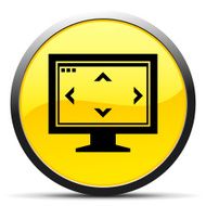 Computer Monitor icon on a round button - CurveSeries N143