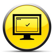 Computer Monitor icon on a round button - CurveSeries N147