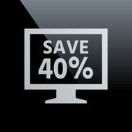 Computer Monitor icon on a black background - CoreSeries N94