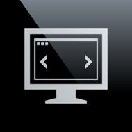 Computer Monitor icon on a black background - CoreSeries N146