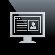 Computer Monitor icon on a black background - CoreSeries N149