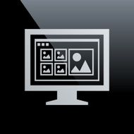 Computer Monitor icon on a black background - CoreSeries N157