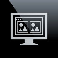 Computer Monitor icon on a black background - CoreSeries N158