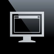 Computer Monitor icon on a black background - CoreSeries N163