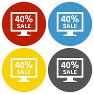 Computer Monitor icon on circle buttons - CircleSeries N74