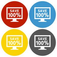 Computer Monitor icon on circle buttons - CircleSeries N82