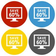 Computer Monitor icon on circle buttons - CircleSeries N90