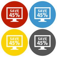 Computer Monitor icon on circle buttons - CircleSeries N93