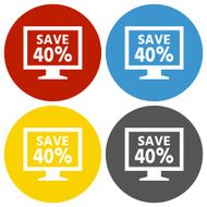 Computer Monitor icon on circle buttons - CircleSeries N94