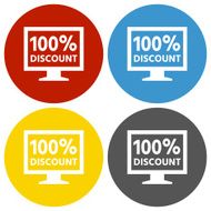 Computer Monitor icon on circle buttons - CircleSeries N102