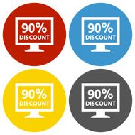 Computer Monitor icon on circle buttons - CircleSeries N104