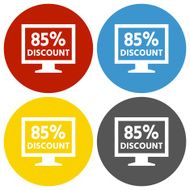 Computer Monitor icon on circle buttons - CircleSeries N105