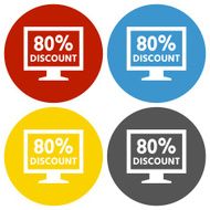 Computer Monitor icon on circle buttons - CircleSeries N106