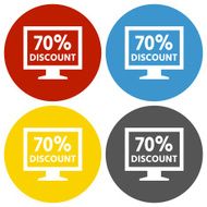 Computer Monitor icon on circle buttons - CircleSeries N108