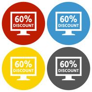 Computer Monitor icon on circle buttons - CircleSeries N110