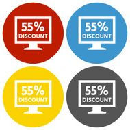 Computer Monitor icon on circle buttons - CircleSeries N111