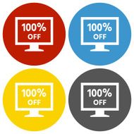 Computer Monitor icon on circle buttons - CircleSeries N132