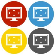 Computer Monitor icon on circle buttons - CircleSeries N144