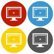 Computer Monitor icon on circle buttons - CircleSeries N147