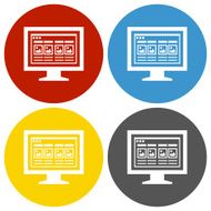 Computer Monitor icon on circle buttons - CircleSeries N150