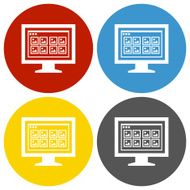 Computer Monitor icon on circle buttons - CircleSeries N156