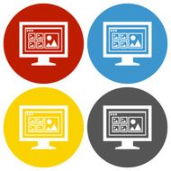 Computer Monitor icon on circle buttons - CircleSeries N157