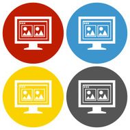 Computer Monitor icon on circle buttons - CircleSeries N158
