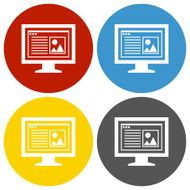 Computer Monitor icon on circle buttons - CircleSeries N159