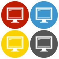 Computer Monitor icon on circle buttons - CircleSeries N162