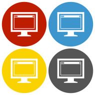 Computer Monitor icon on circle buttons - CircleSeries N163