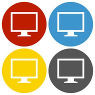 Computer Monitor icon on circle buttons - CircleSeries N165