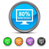 Computer Monitor icon on circle buttons - CircledSeries N105