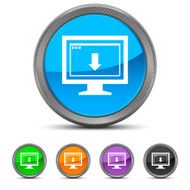 Computer Monitor icon on circle buttons - CircledSeries N142