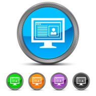 Computer Monitor icon on circle buttons - CircledSeries N148