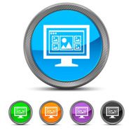 Computer Monitor icon on circle buttons - CircledSeries N154