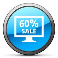 Computer Monitor icon on a round button - BrightSeries N70
