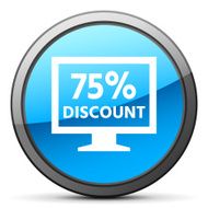 Computer Monitor icon on a round button - BrightSeries N107